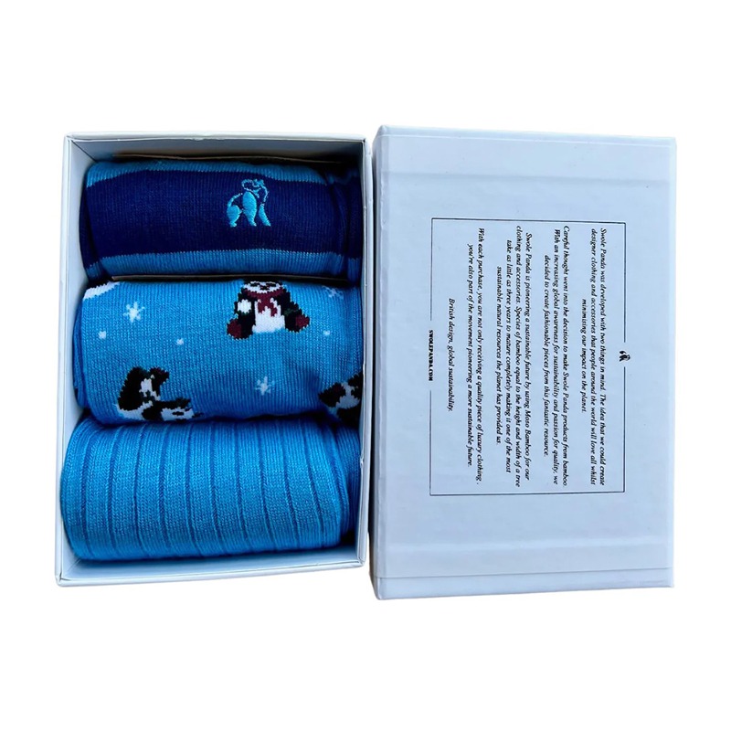 LEMAR [Swole Panda] Blue Christmas Gift Box - 3 Pairs_SP-XMAS-3-B-L SWOLE PANDA